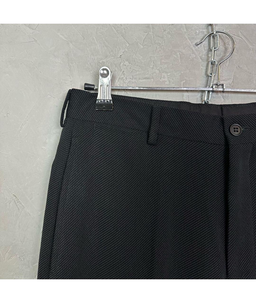 EMPORIO ARMANI Черные хлопковые классические брюки, фото 5
