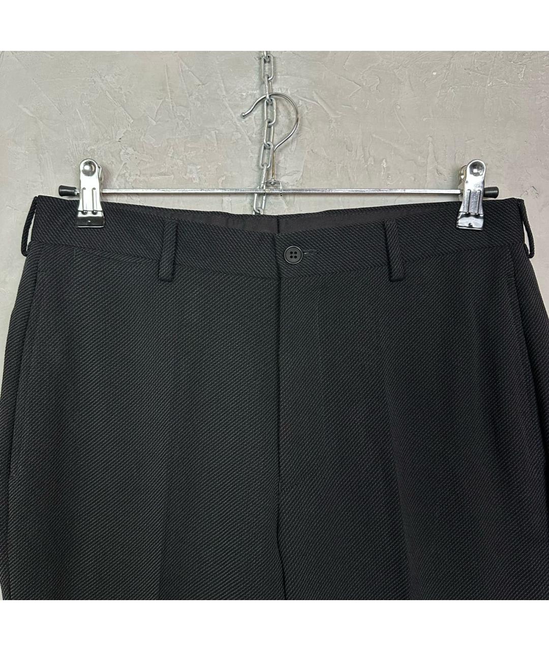 EMPORIO ARMANI Черные хлопковые классические брюки, фото 3