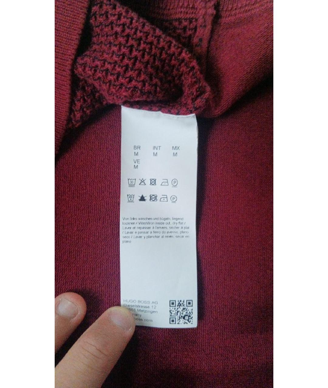 HUGO BOSS Бордовый полиэстеровый джемпер / свитер, фото 5