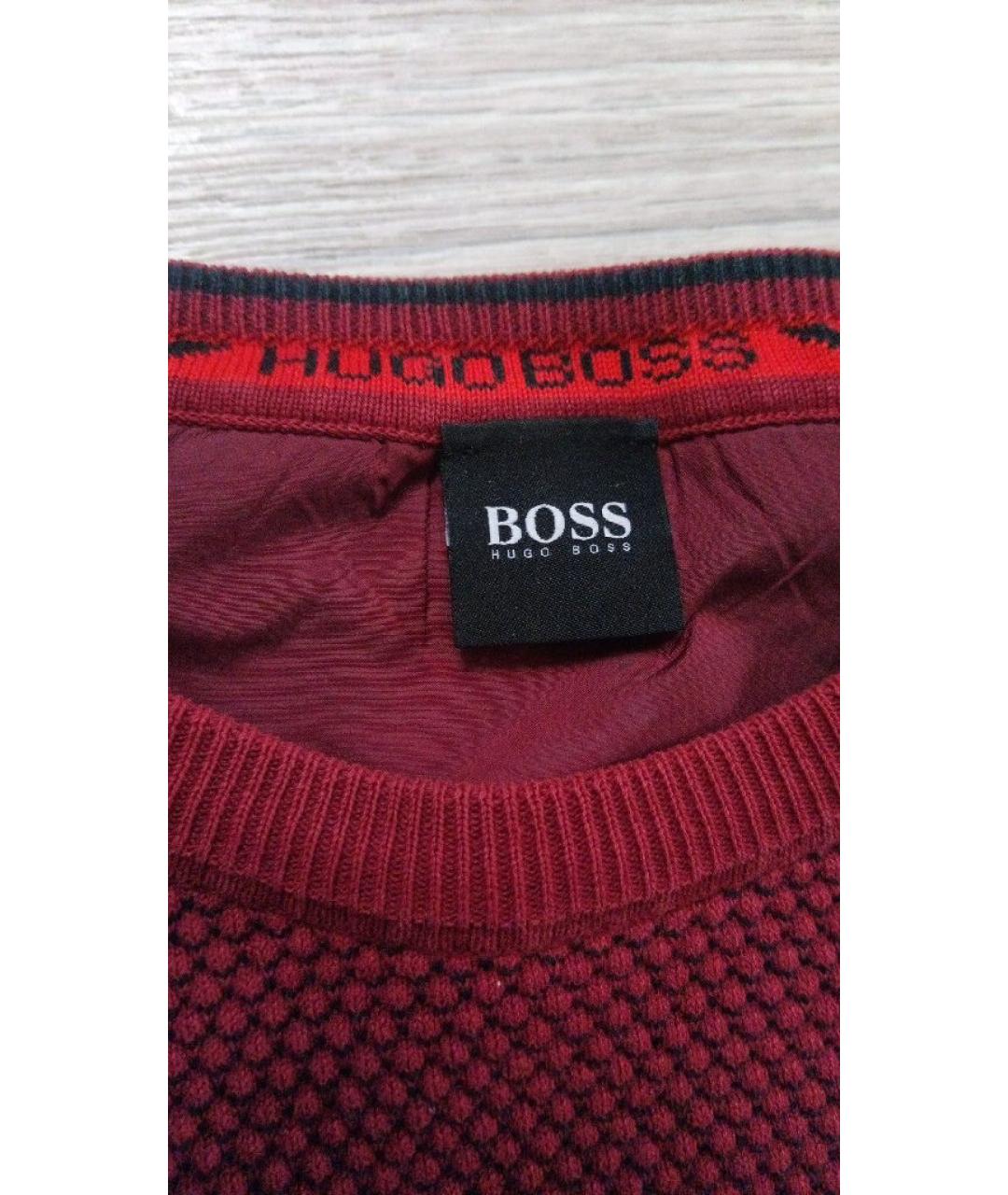 HUGO BOSS Бордовый полиэстеровый джемпер / свитер, фото 3