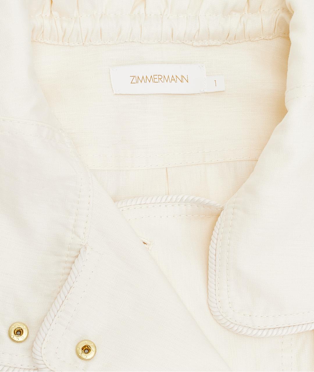 ZIMMERMANN Белый льняной комбинезон, фото 4