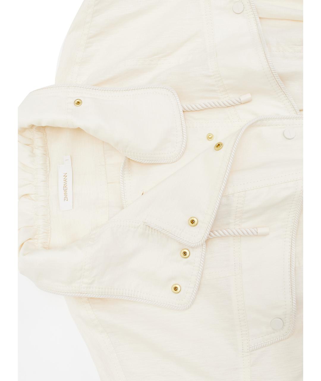 ZIMMERMANN Белый льняной комбинезон, фото 9