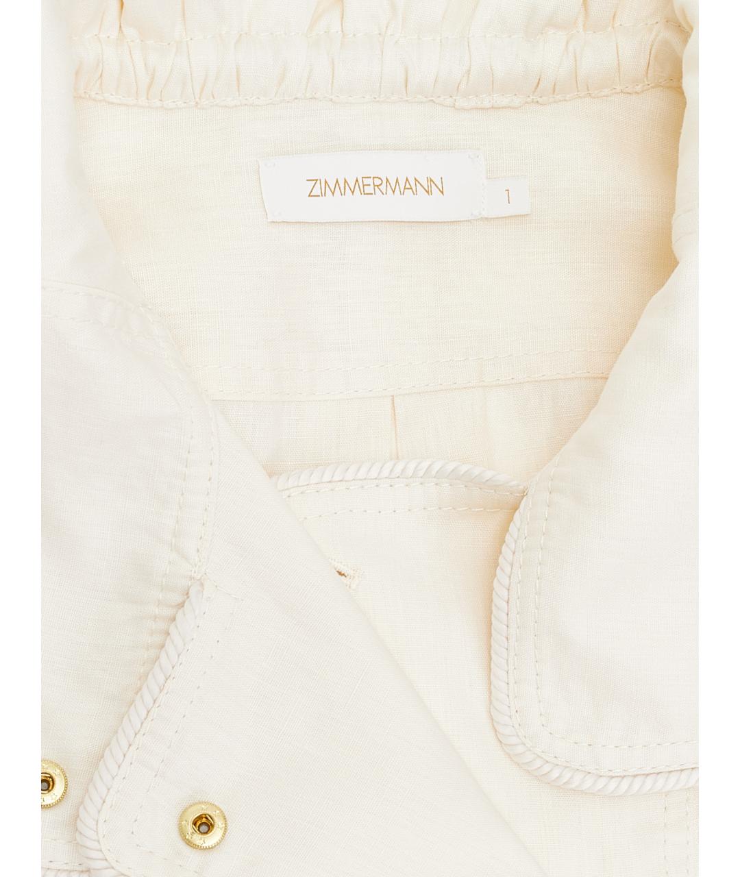 ZIMMERMANN Белый льняной комбинезон, фото 10