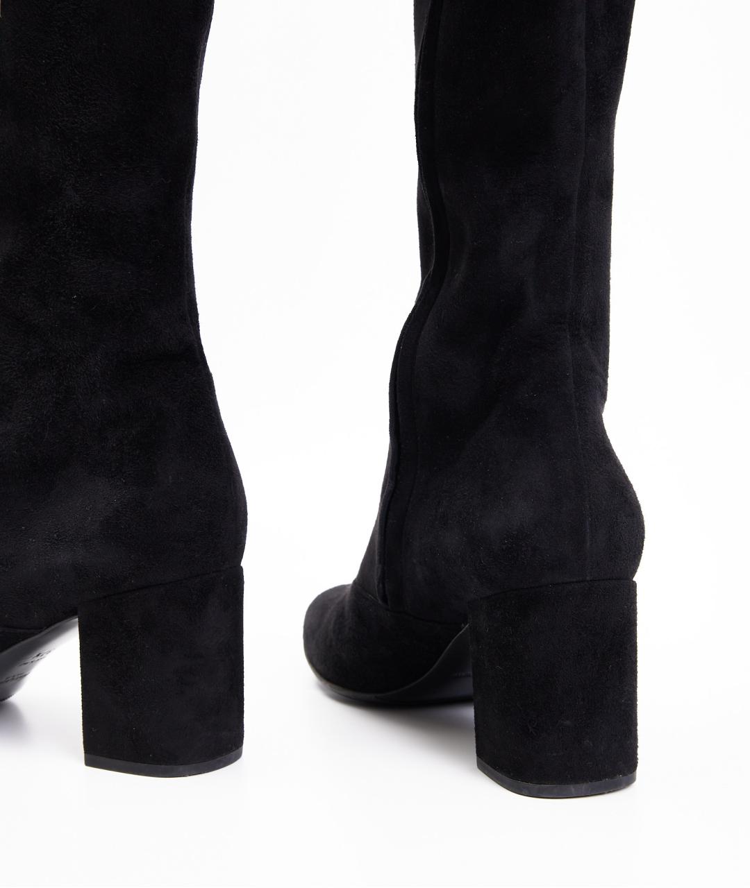 SAINT LAURENT Черные замшевые ботфорты, фото 6