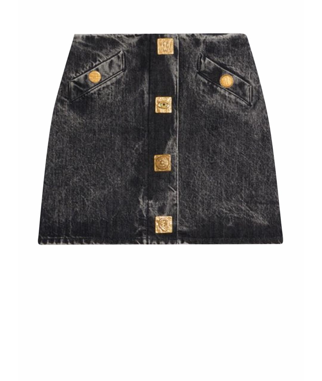 SCHIAPARELLI Черная хлопковая юбка мини, фото 1