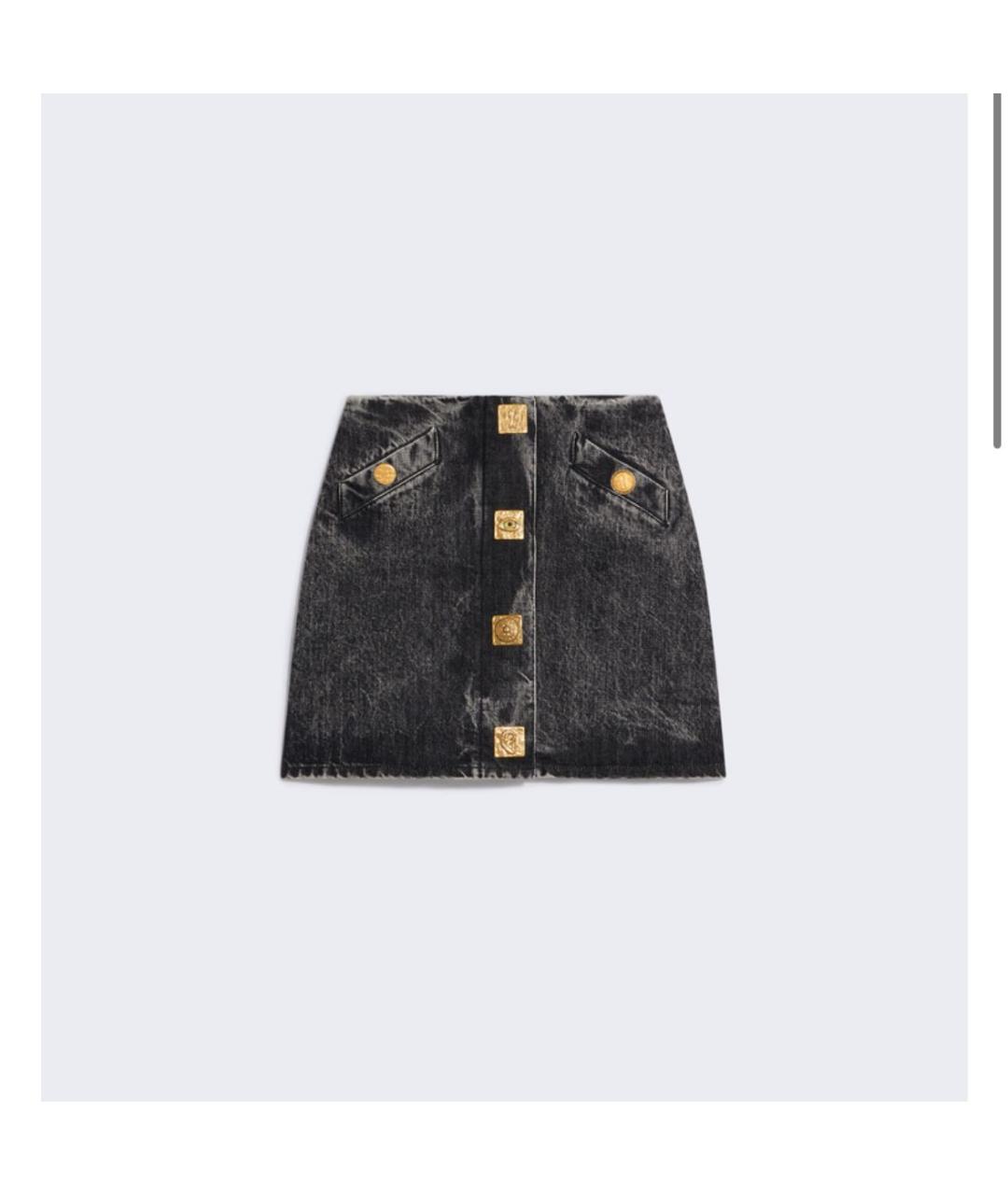 SCHIAPARELLI Черная хлопковая юбка мини, фото 5