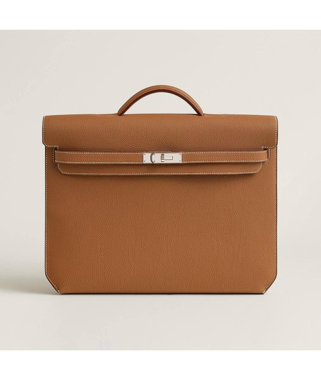 HERMES Коричневый кожаный портфель, фото 5