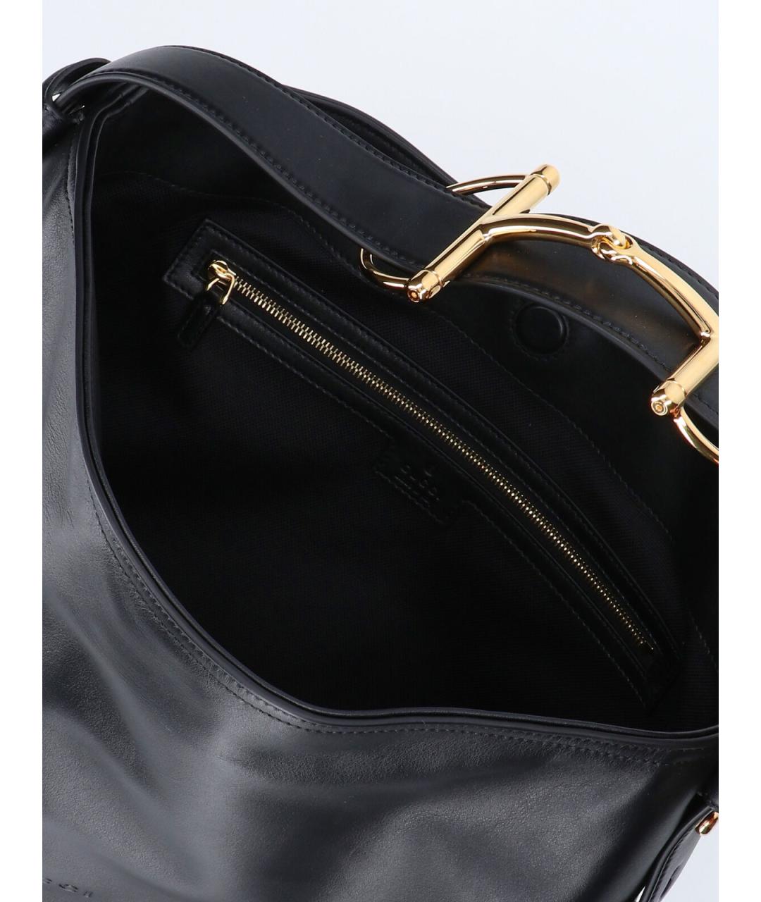 GUCCI Черная кожаная сумка тоут, фото 4