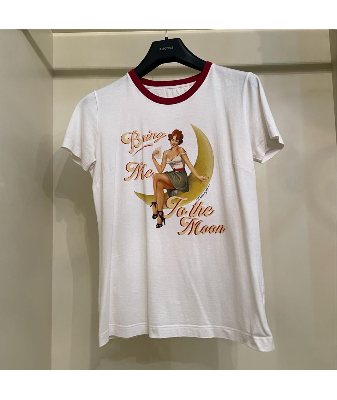 DOLCE&GABBANA Белая хлопковая футболка, фото 4