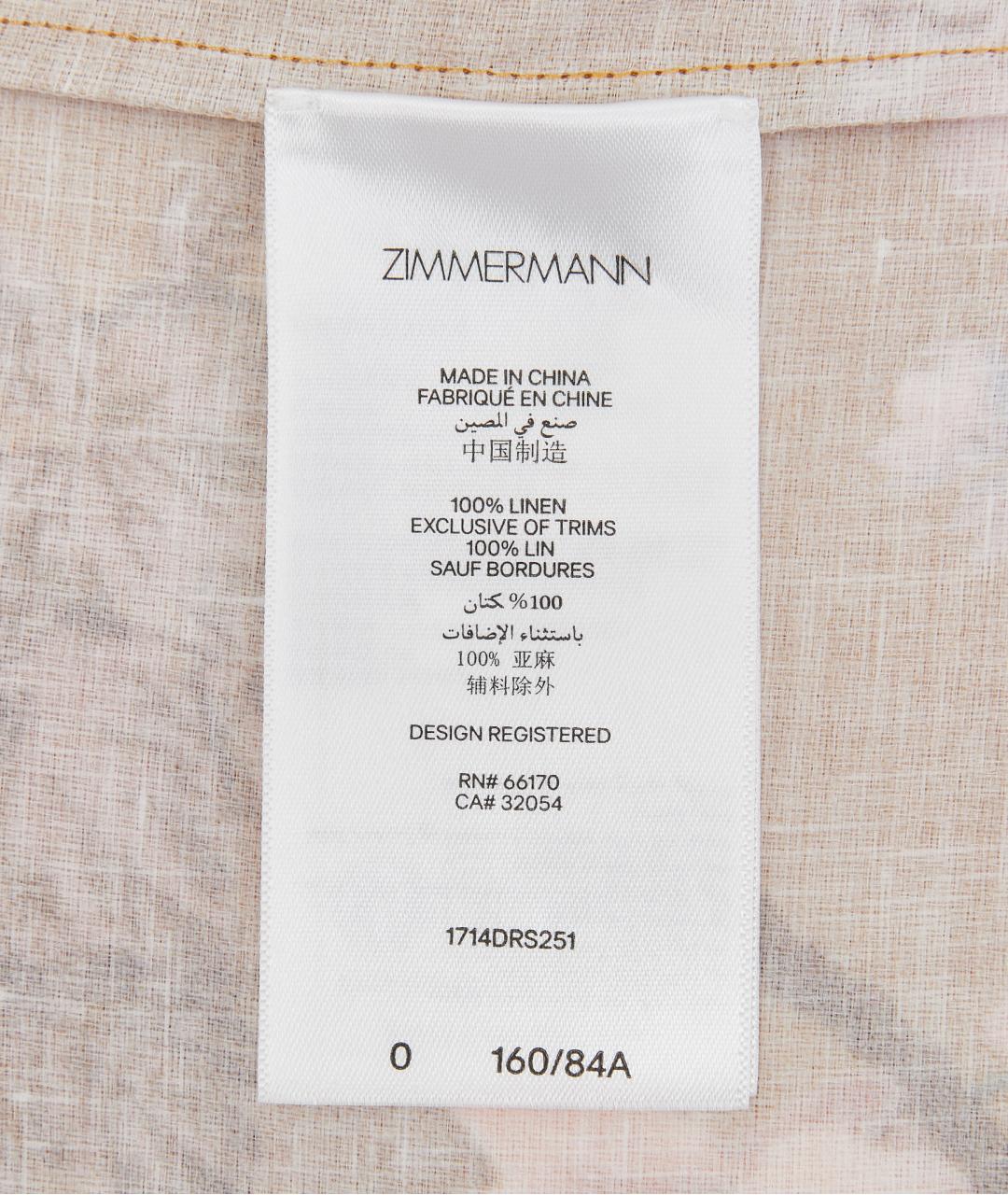 ZIMMERMANN Коричневое льняное повседневное платье, фото 8