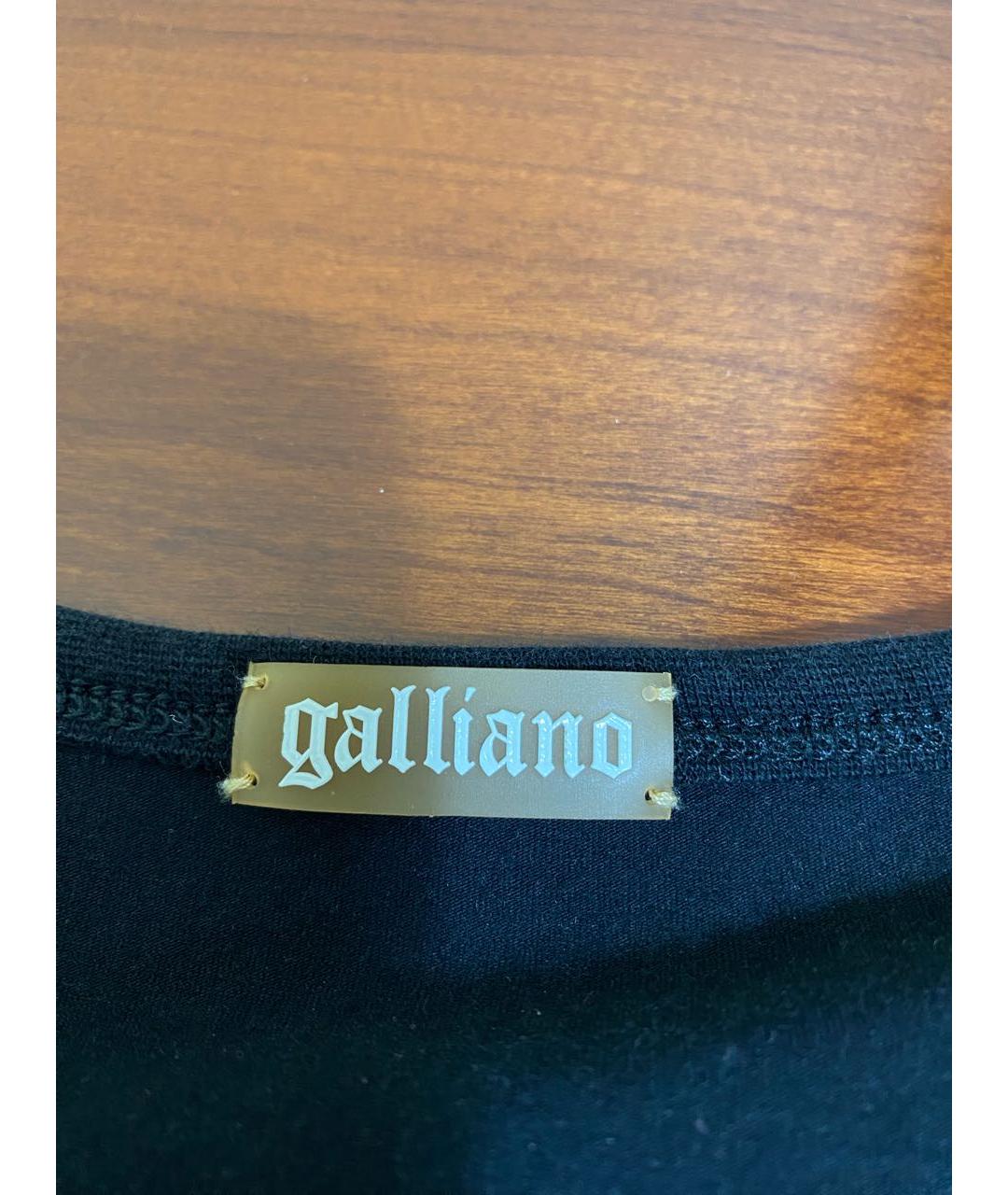 JOHN GALLIANO Черная хлопко-эластановая футболка, фото 3