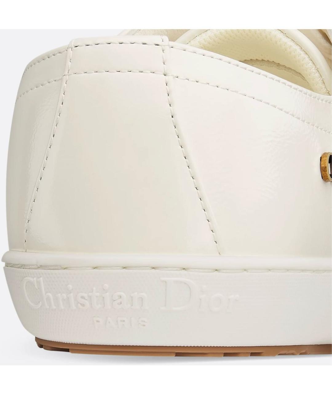 CHRISTIAN DIOR Белые кеды из лакированной кожи, фото 4