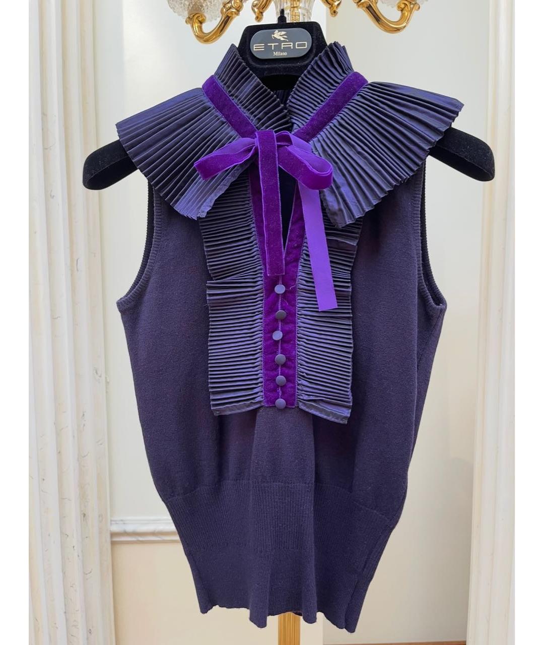 ETRO Фиолетовая вискозная блузы, фото 7