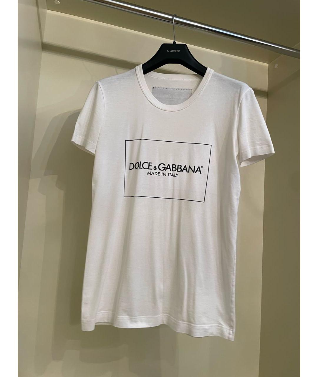 DOLCE&GABBANA Белая хлопковая футболка, фото 4