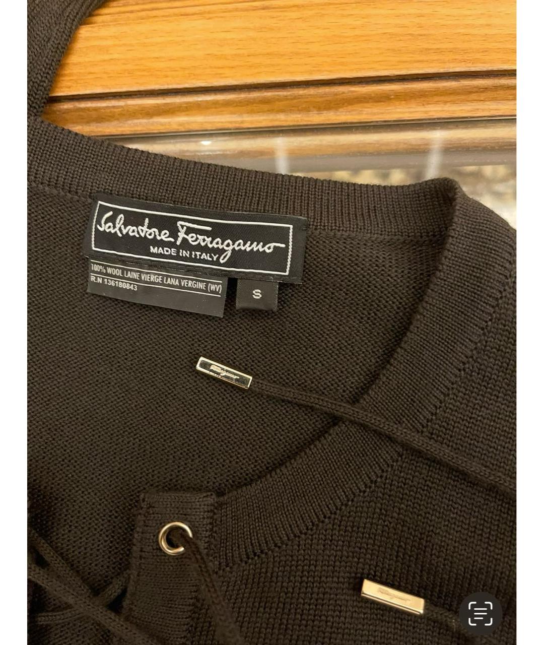 FERRAGAMO Коричневое шерстяное повседневное платье, фото 5