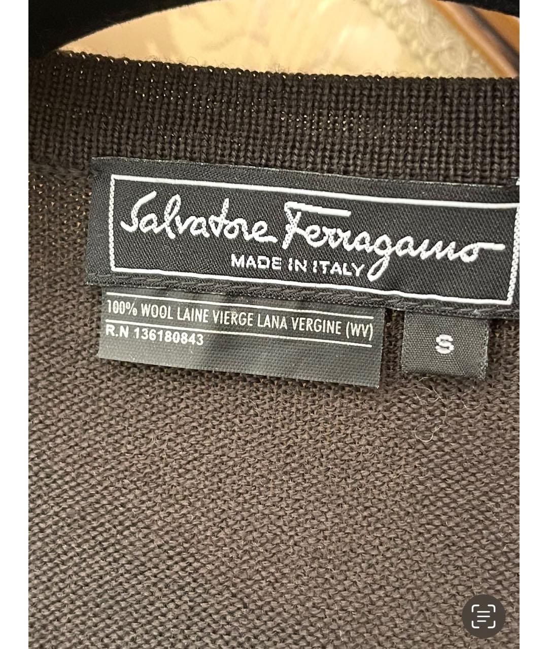 FERRAGAMO Коричневое шерстяное повседневное платье, фото 4