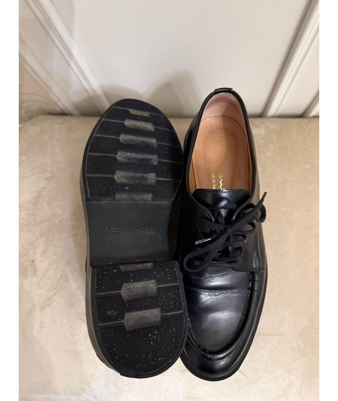 SANTONI Черные кожаные брогги и оксфорды, фото 6