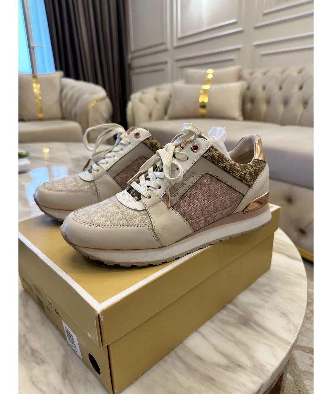 MICHAEL KORS Бежевые кроссовки, фото 4