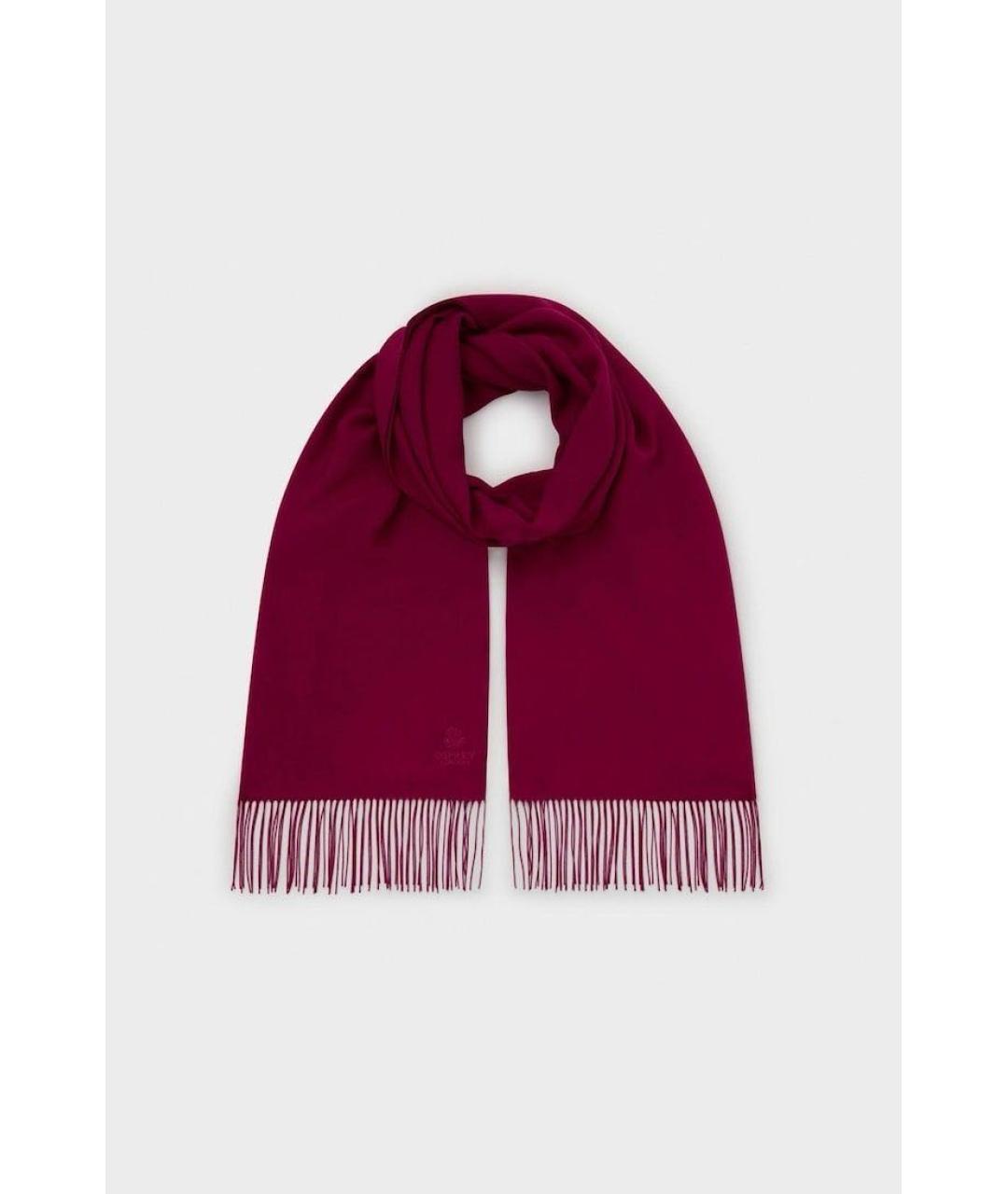 TRUSSARDI Бордовый кашемировый шарф, фото 7