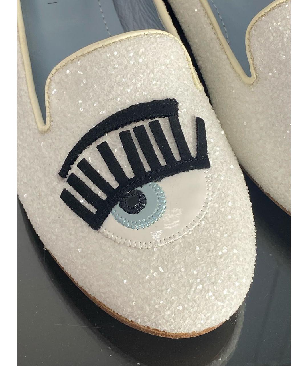 CHIARA FERRAGNI Белые лодочки на низком каблуке, фото 8