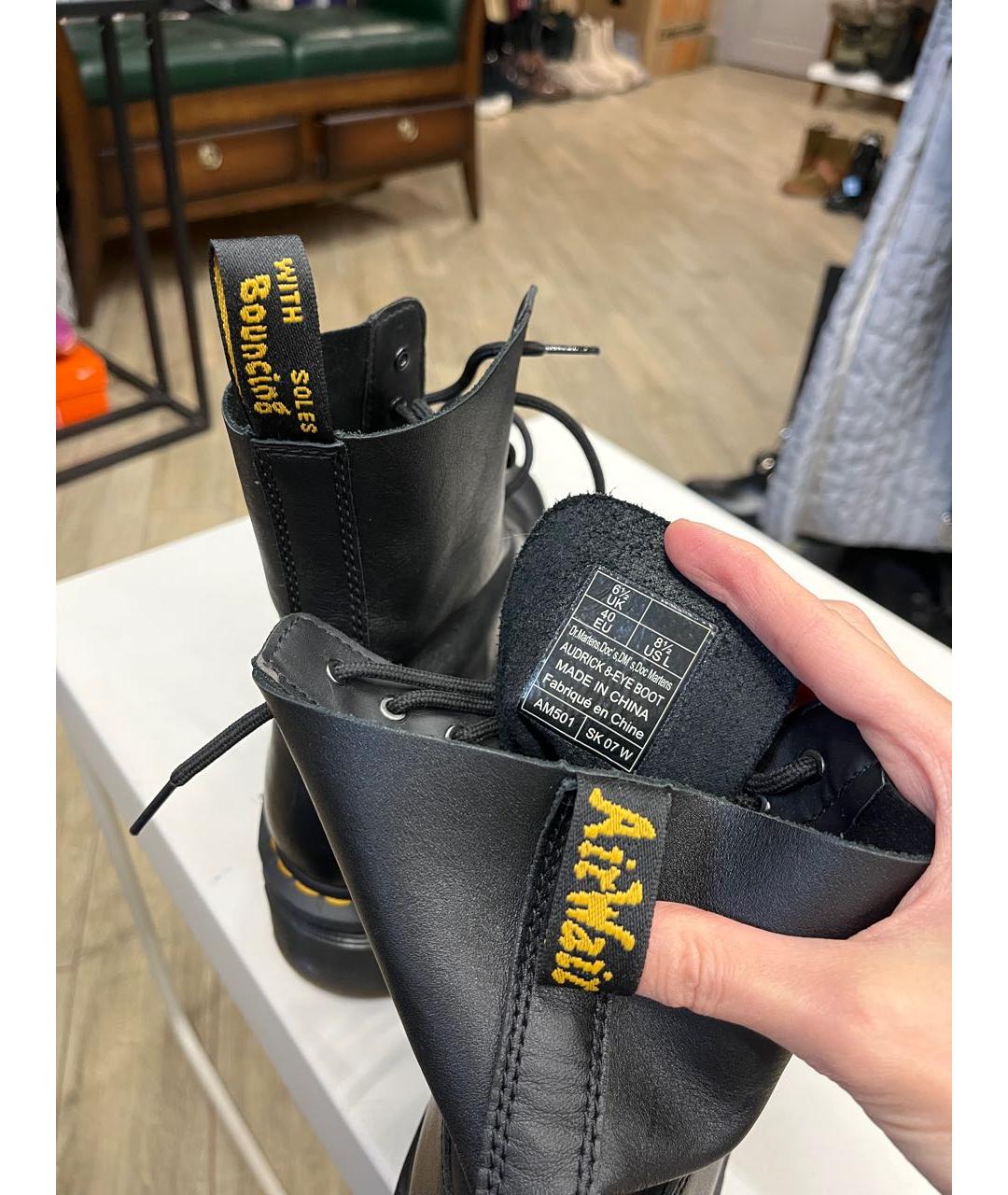 DR. MARTENS Черные кожаные ботинки, фото 6