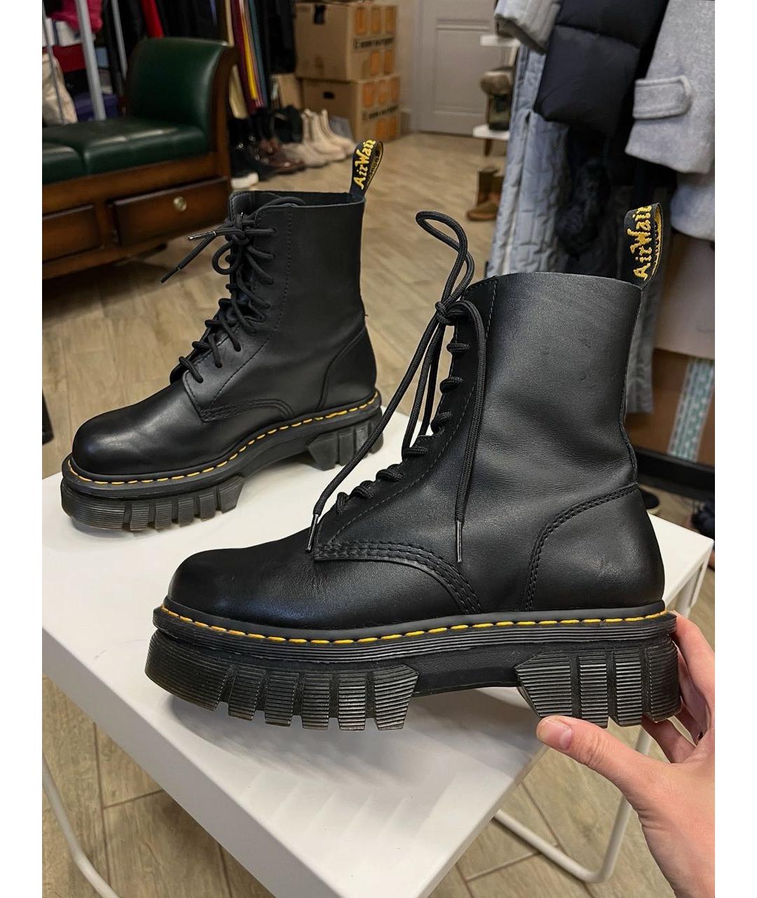 DR. MARTENS Черные кожаные ботинки, фото 2