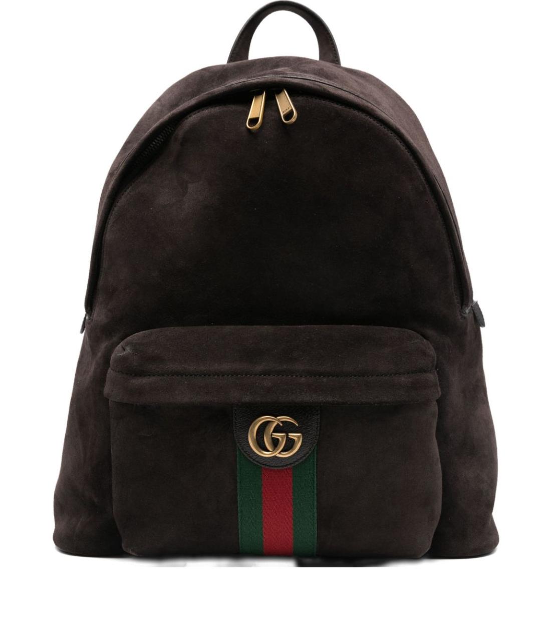 GUCCI Коричневый замшевый рюкзак, фото 1