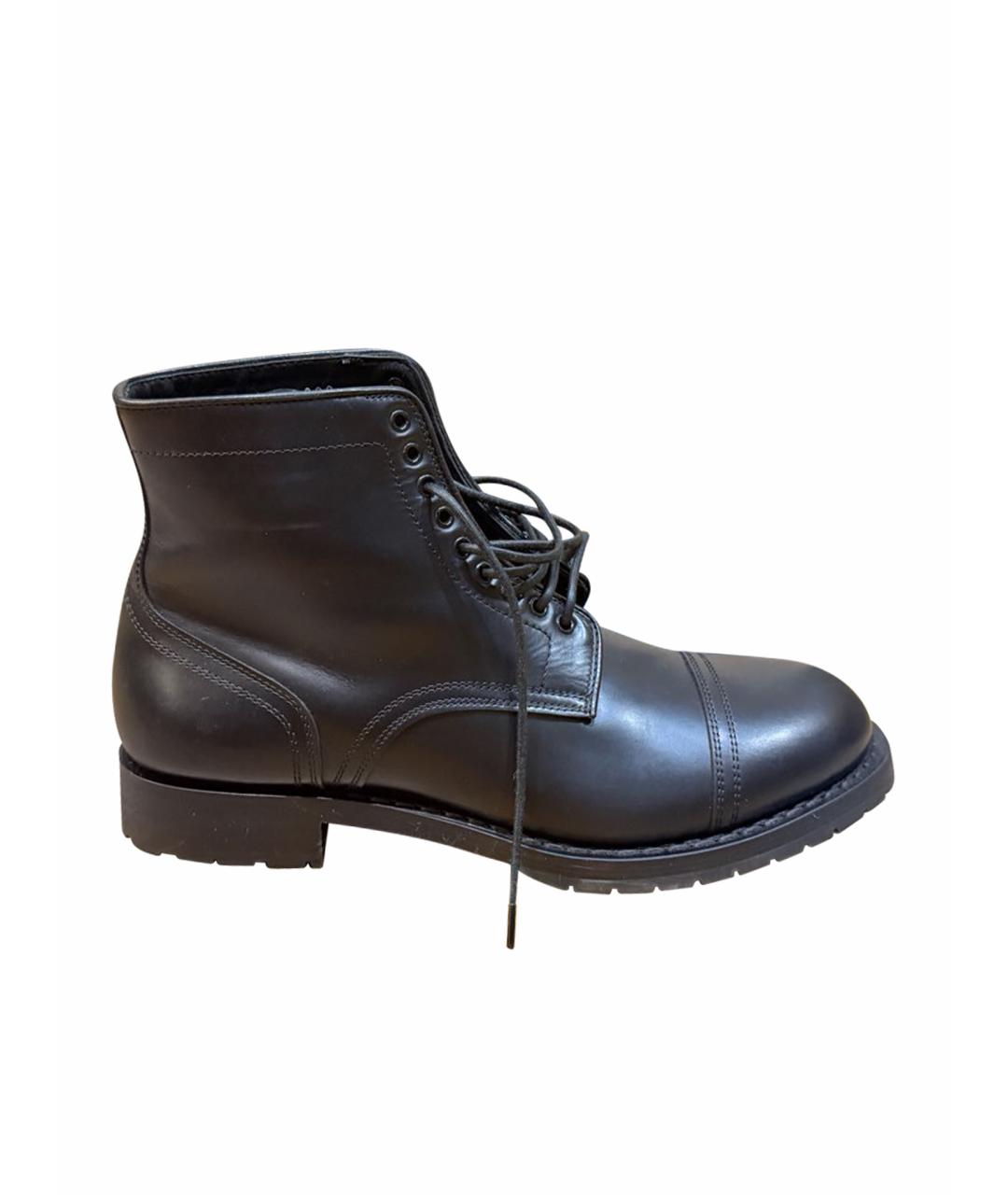 SANTONI Черные кожаные высокие ботинки, фото 1