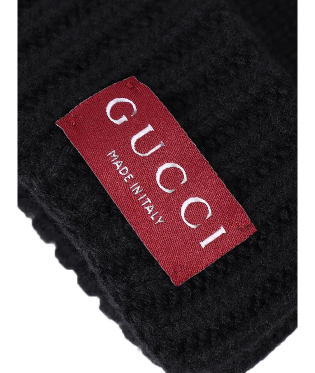 GUCCI Черные шерстяные перчатки, фото 3