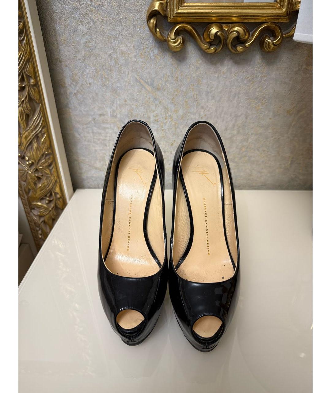 GIUSEPPE ZANOTTI DESIGN Черные туфли из лакированной кожи, фото 2
