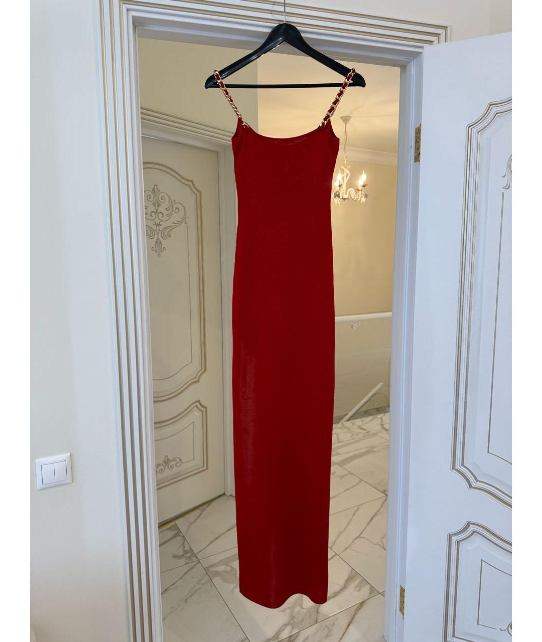 BALMAIN Красное вискозное вечернее платье, фото 2