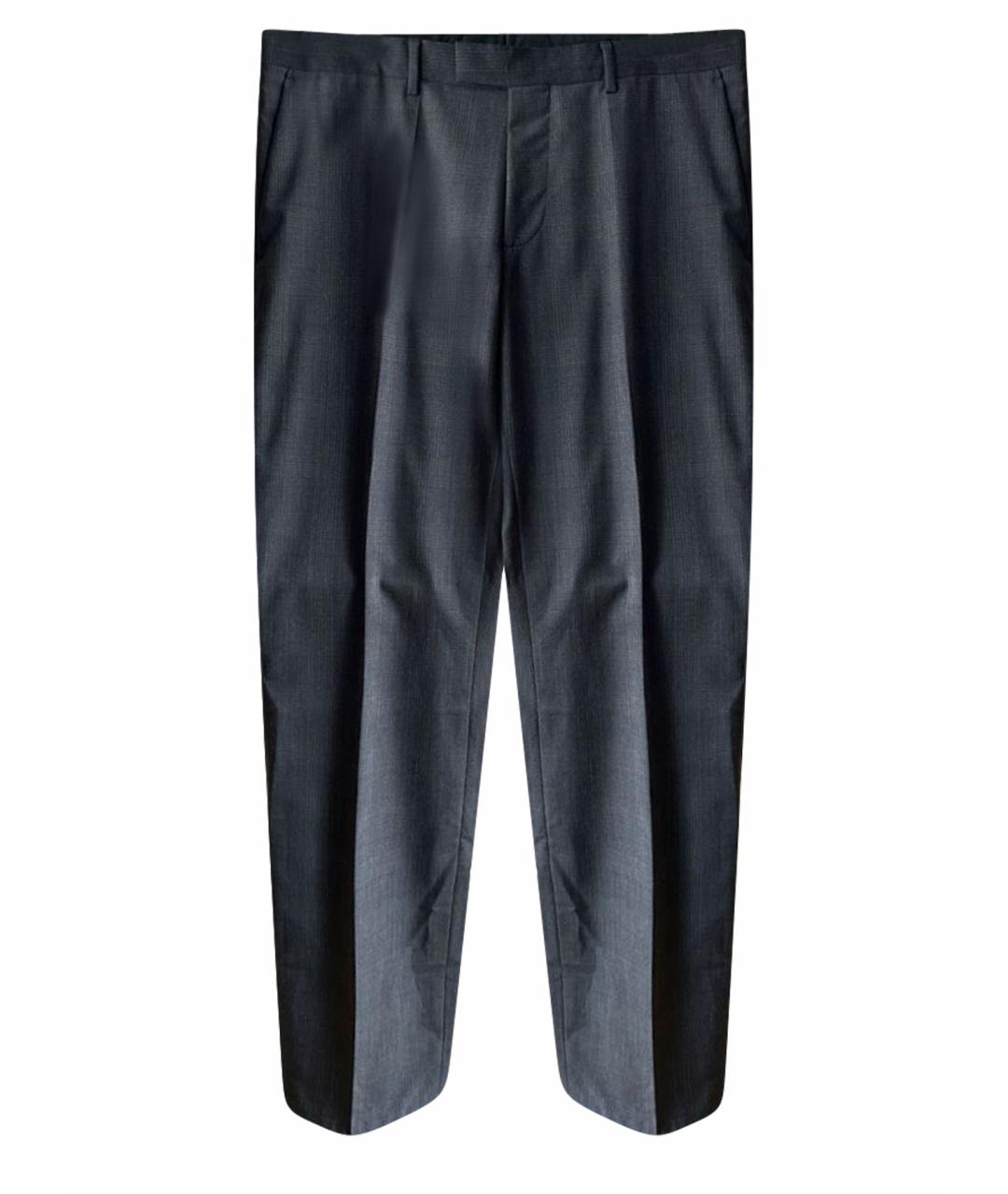 HUGO BOSS Серые шерстяные повседневные брюки, фото 1