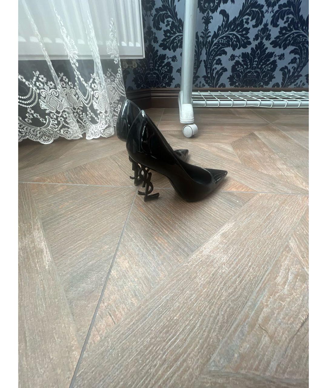 SAINT LAURENT Черные туфли из лакированной кожи, фото 7