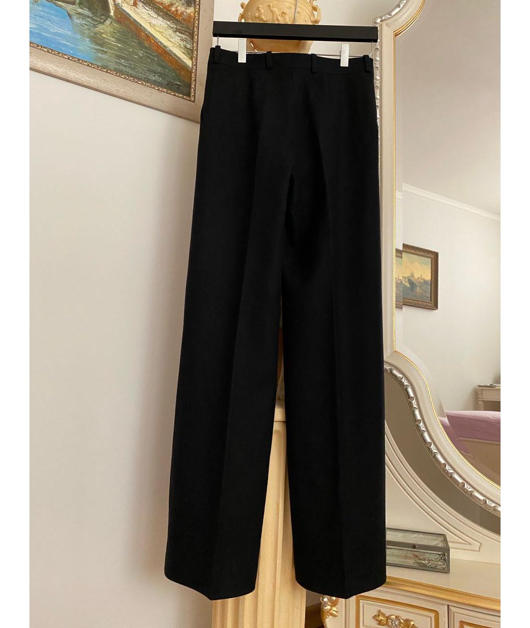 CELINE Черные шерстяные прямые брюки, фото 2