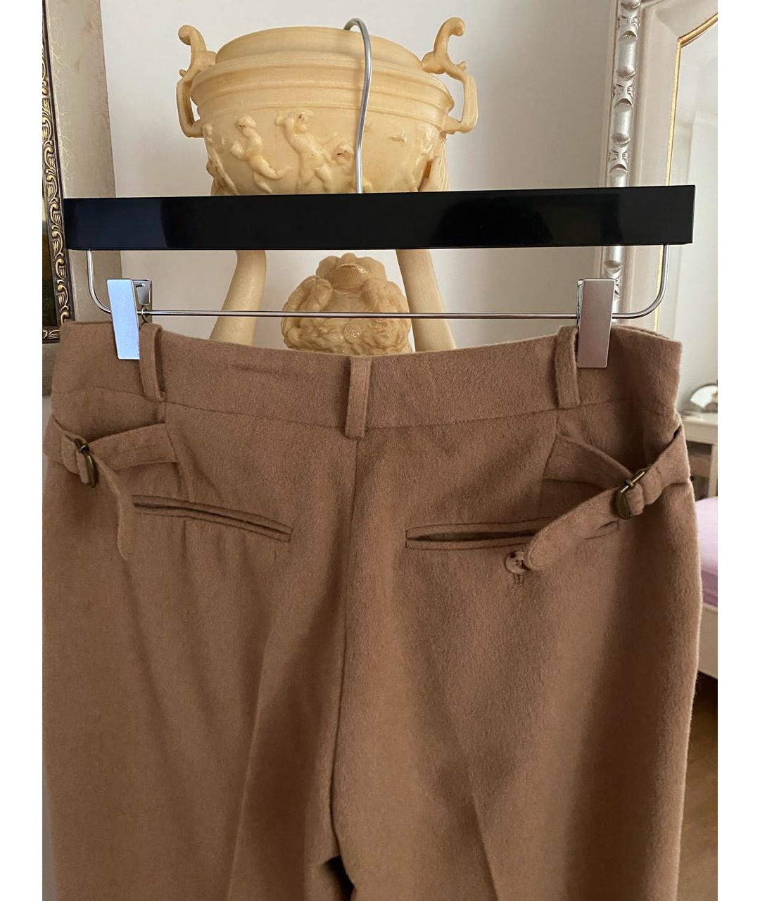RALPH LAUREN Коричневые шерстяные брюки широкие, фото 5