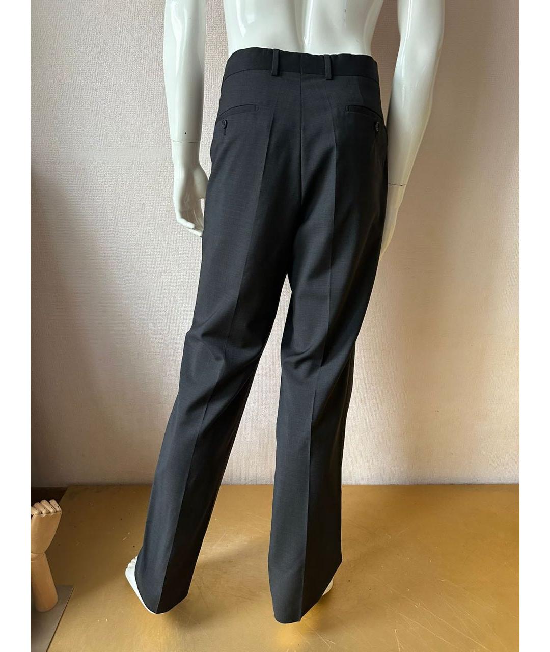 HUGO BOSS Серые шерстяные повседневные брюки, фото 8