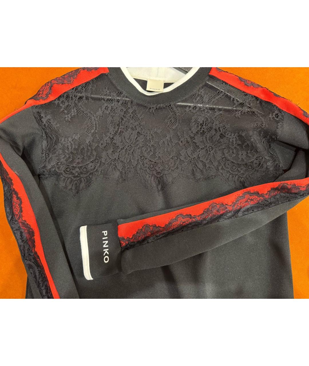 PINKO Черное полиэстеровое повседневное платье, фото 4