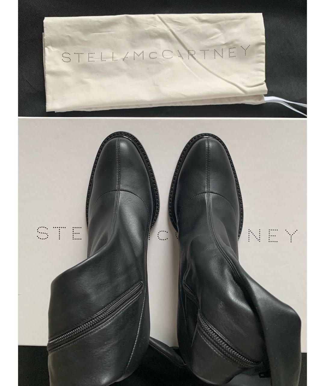 STELLA MCCARTNEY Черные кожаные ботфорты, фото 3