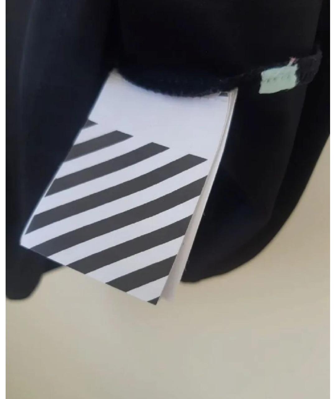 OFF-WHITE Черное вискозное повседневное платье, фото 6