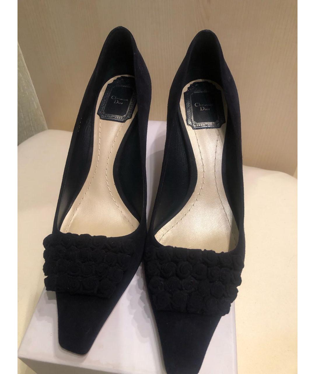 CHRISTIAN DIOR Черные замшевые туфли, фото 2