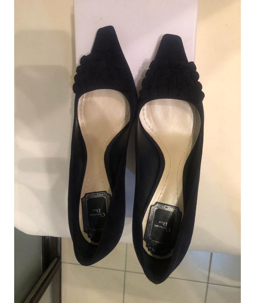 CHRISTIAN DIOR Черные замшевые туфли, фото 3