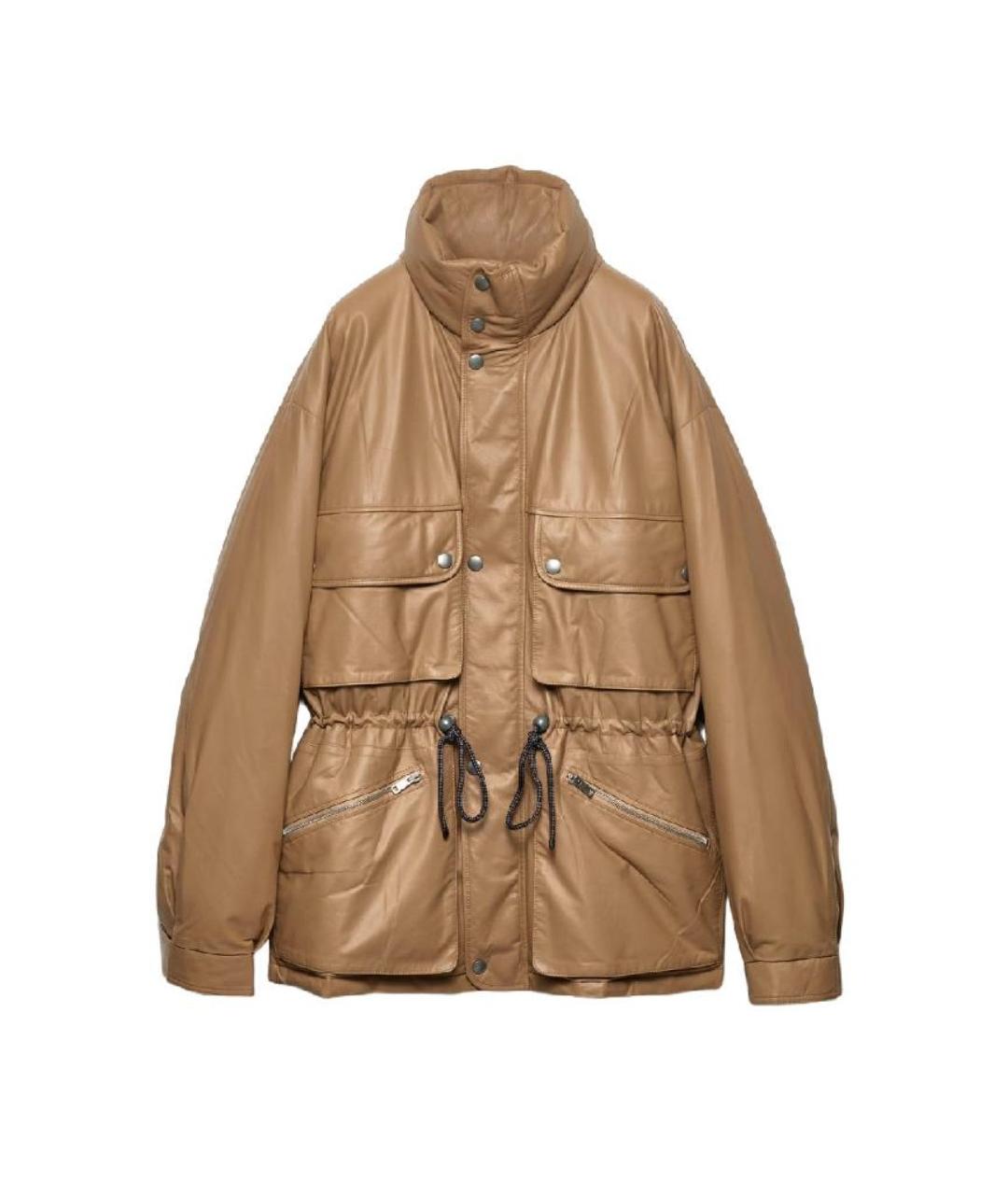 PRADA Бежевая кожаная куртка, фото 1