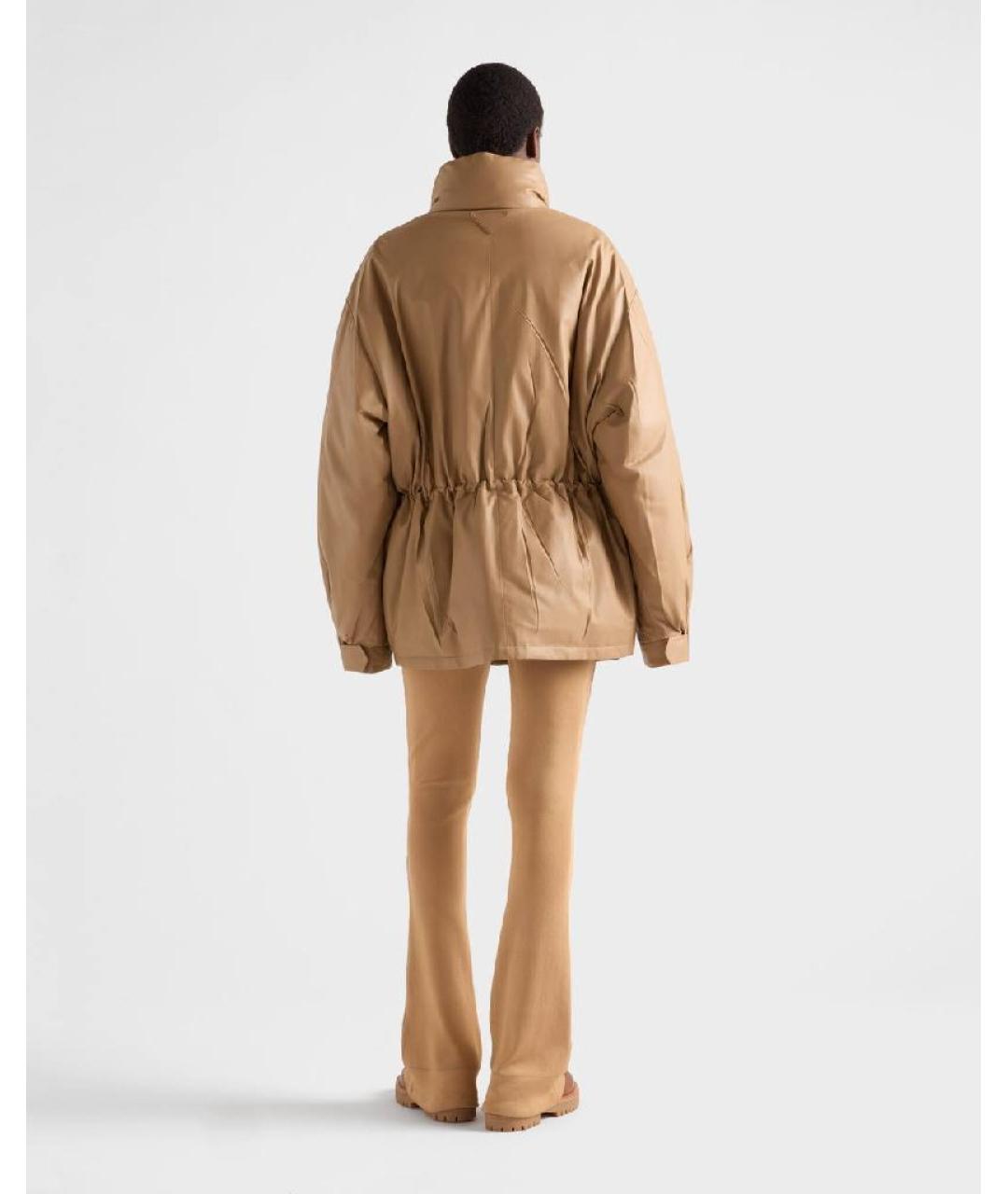 PRADA Бежевая кожаная куртка, фото 6