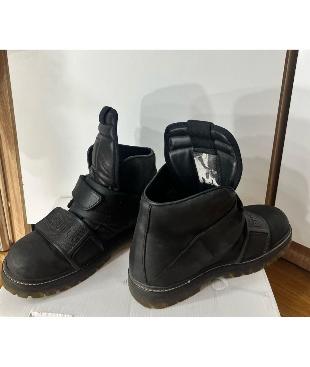 RICK OWENS Черные кожаные ботинки, фото 7