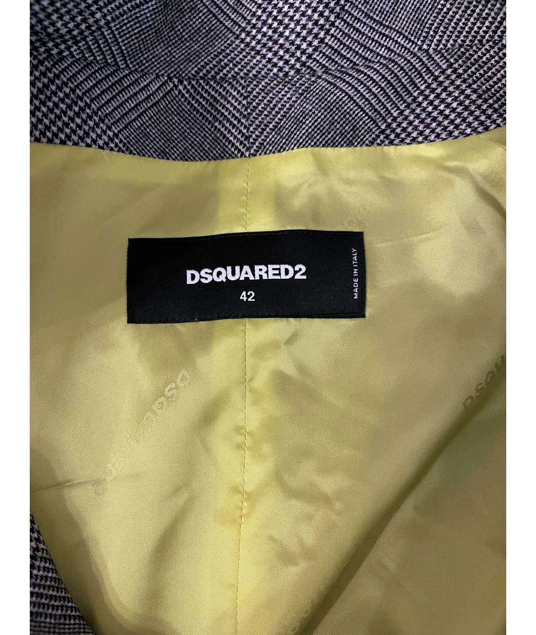 DSQUARED2 Серый шерстяной жакет/пиджак, фото 3