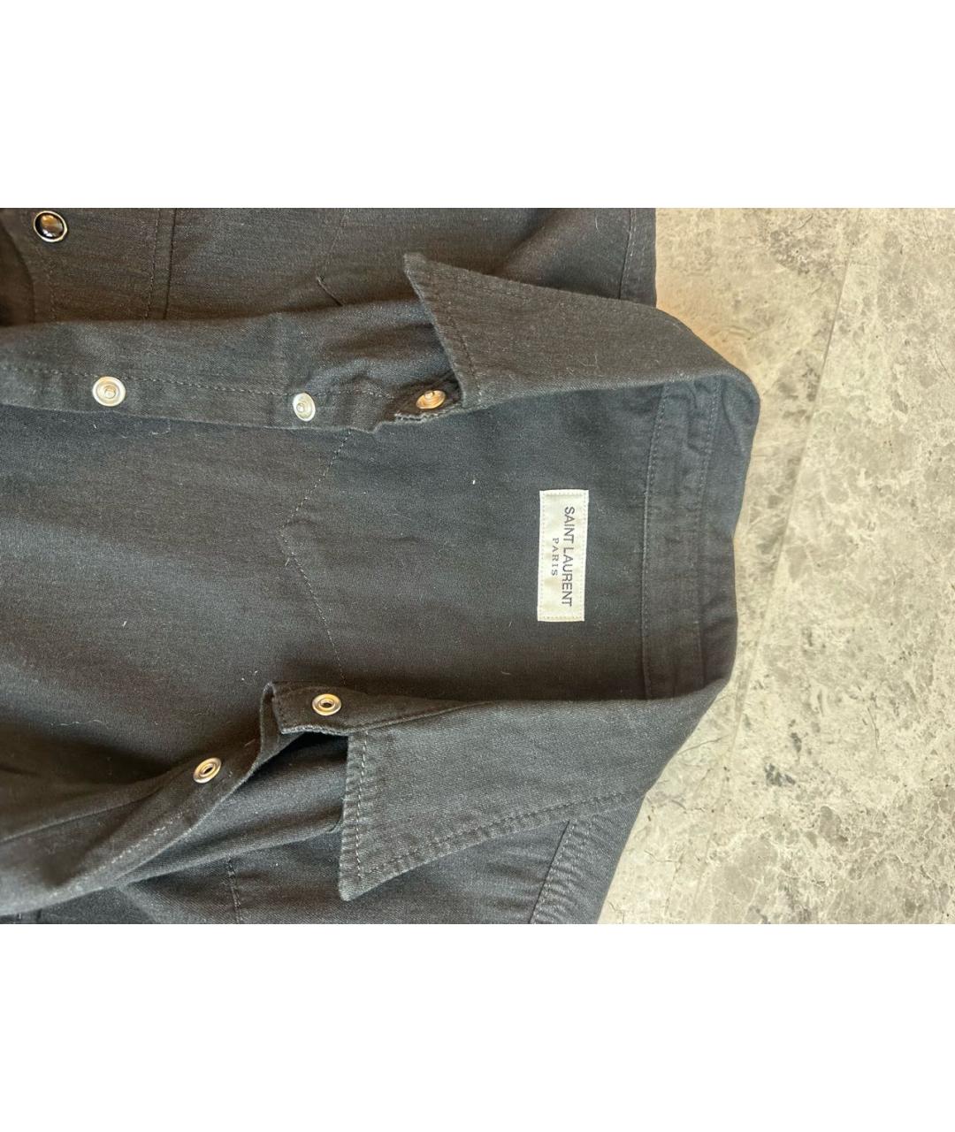 SAINT LAURENT Черная хлопковая кэжуал рубашка, фото 5