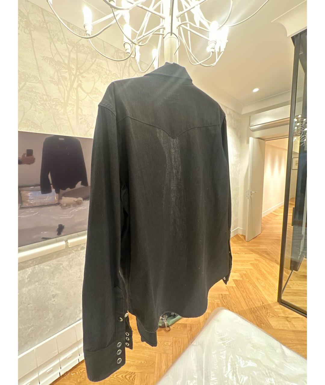 SAINT LAURENT Черная хлопковая кэжуал рубашка, фото 2