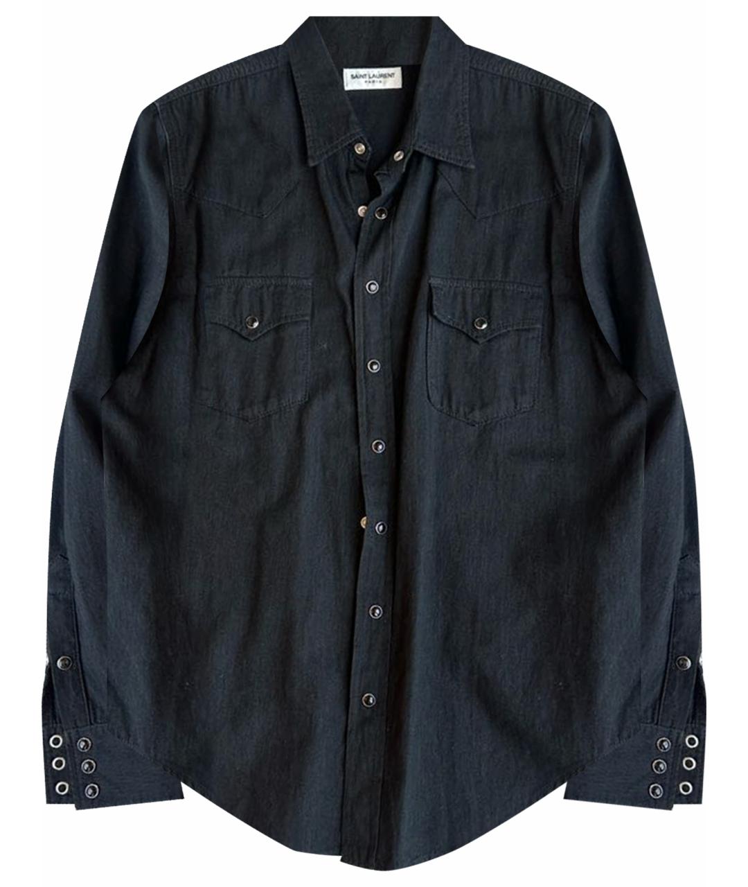 SAINT LAURENT Черная хлопковая кэжуал рубашка, фото 1