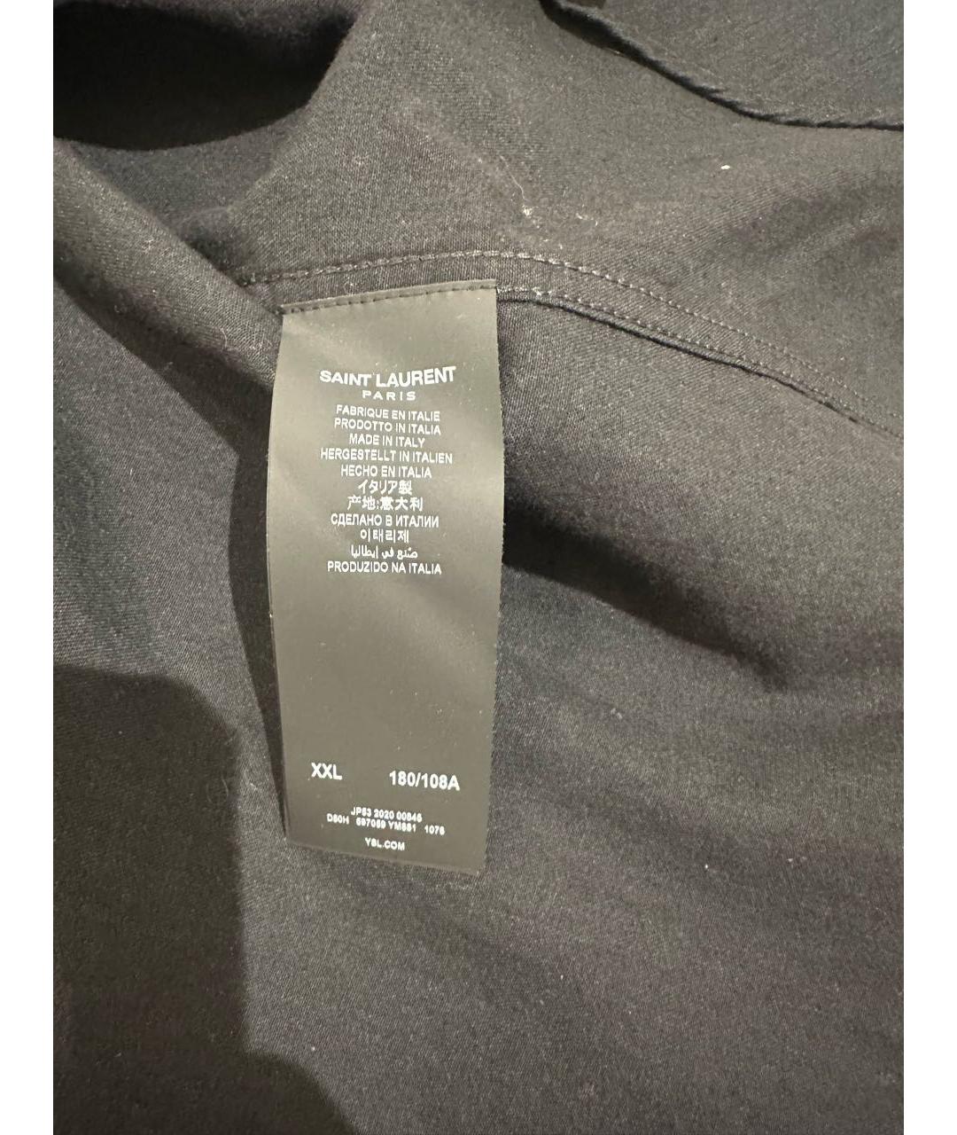 SAINT LAURENT Черная хлопковая кэжуал рубашка, фото 6