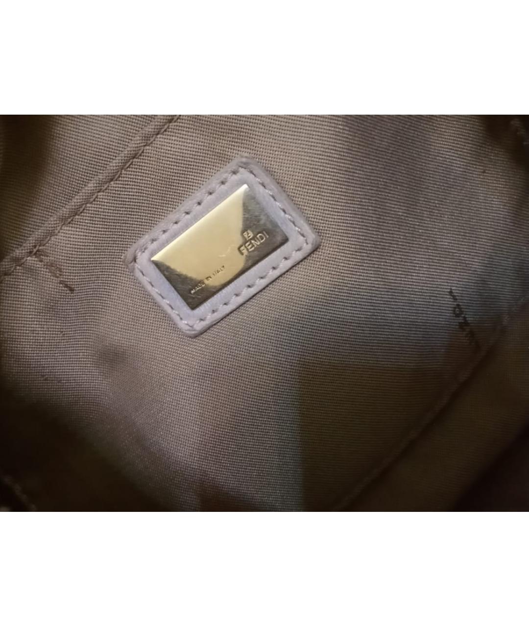 FENDI Бежевая кожаная сумка через плечо, фото 5